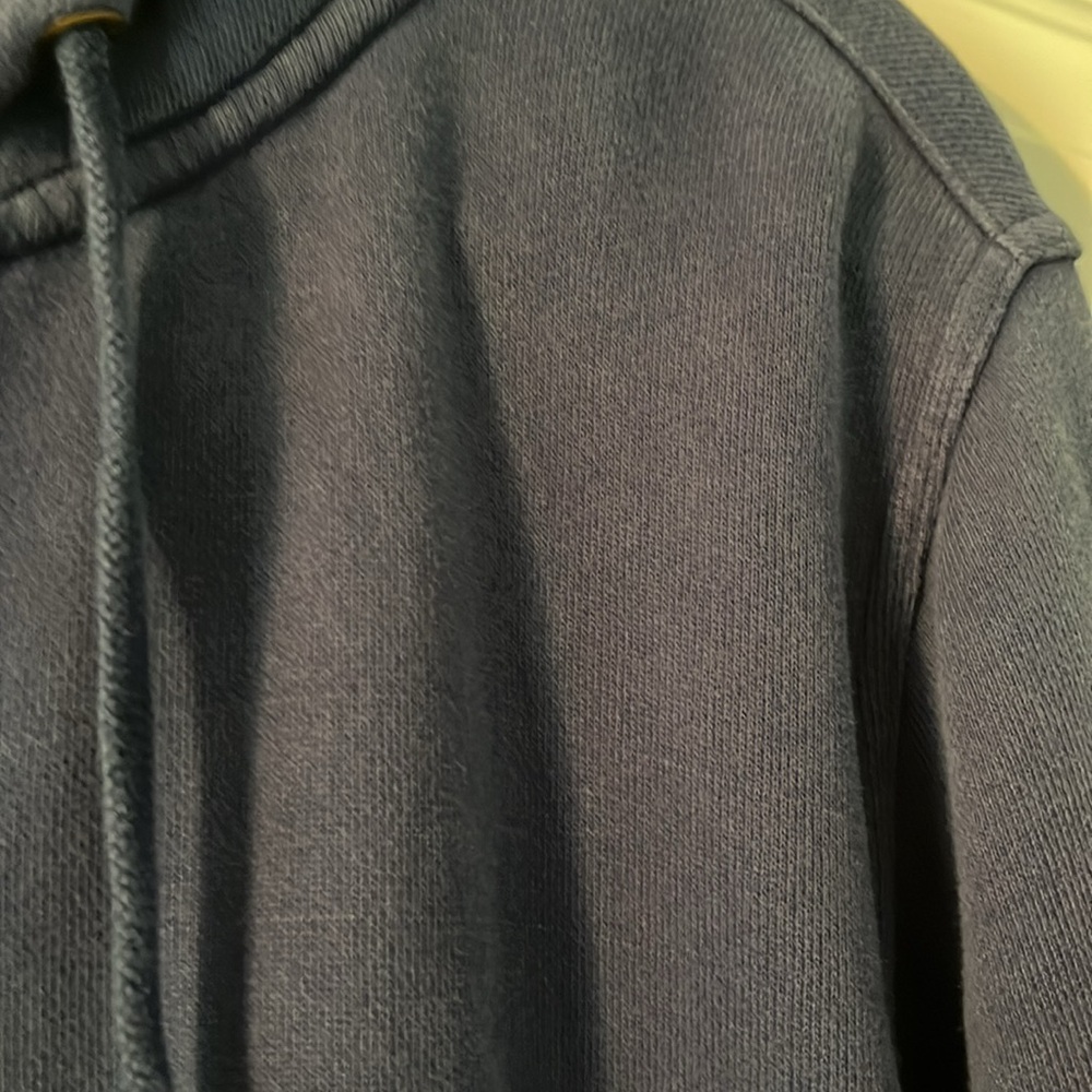 Free People Blue Double Zip Redwood Cardi Cotton Hoodie Oversized Medium NWT - Picture 8 of 14